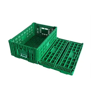 Plastic Crates Stackable Collapsible Folding Moving Crate Stacking Fruit Vegetable Baskets Storage Crates