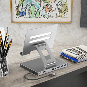 8-портовая док-станция USB-C 8-в-<span class=keywords><strong>1</strong></span>, складная алюминиевая подставка для планшета, многопортовый USB-C концентратор для iPad Pro с интерфейсами USB 2.0 и USB 3.0, в наличии - Product Image 3