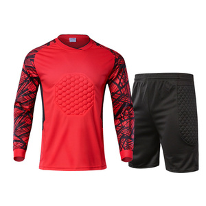 Men's Adult Soccer Goalkeeper Uniform Protective Sponge long Sleeve Training Football Goalkeeper Soccer Jersey