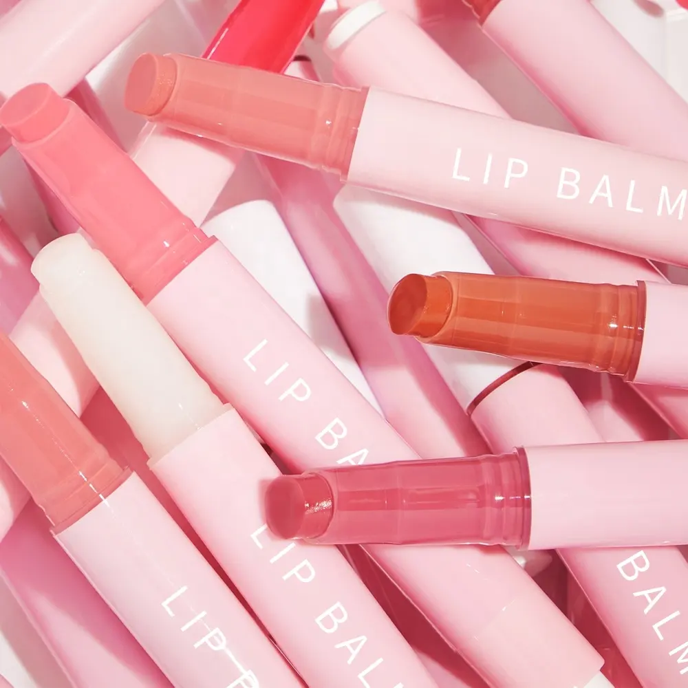 Lápiz labial de larga duración, brillo labial hidratante de alta duración, textura Natural vegana de seda, rosa, Etiqueta Privada, bálsamo labial tintado