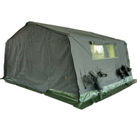 Tente sectionnelle pour 10 personnes, une chambre, en tissu ripstop robuste vert olive, pour hébergement en plein air