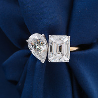 Bagues de Mariage en Or Luxe, Diamant Moissanite VVS, Coupe Marquise, Or Jaune 10K, Ensemble de Bijoux de Mariage, Bague de Fiançailles