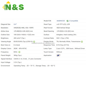 Panel LCD TFT de 8,4 pulgadas, 640*480, en stock, para equipos industriales, de control, médicos y automotrices AA084VC05 - Product Image 4