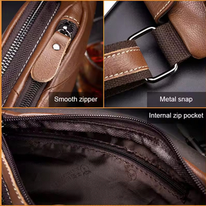 BULL CAPTAIN Genuine Leather Sling Bag Shoulder Daypack Sport Travel <b>Men</b> <b>Cross</b> Baody Bag Leather Chest Bag <b>Men</b> Vintage <b>Men</b> Bag - Product Image 4