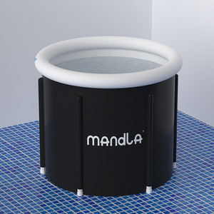 Baignoire à glace pliable gonflable Mandla 80x75cm avec couvercle, baignoire de cryothérapie portable pour usage domestique et extérieur - Product Image 3