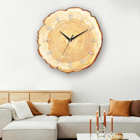 Horloge murale en bois en forme d'engrenage, motif chat et fleurs, affichage à aiguilles, silencieuse, décorative, pour salon et décoration intérieure