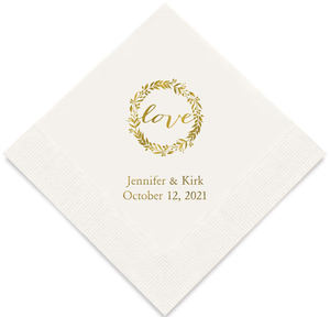 Serviettes en papier rustiques personnalisées pour les mariages anniversaires douches de bébé personnalisées n'importe quelle langue nom couleur Logo décorations de fête - Product Image 3