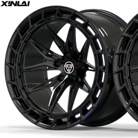 Rines Forjados Monobloque XINLAI Personalizados en Negro Brillante con Malla Profunda Cóncava de 24 Pulgadas 5x114.3 5x112 5x120 para Audi A4 A6 para BMW M3 M4 M5