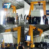 Grue portique mobile à poutre simple à roues sur pneus électriques 5, 10, 15, 20 tonnes pour atelier et extérieur