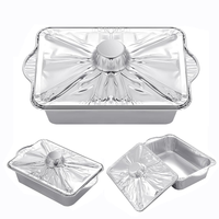 Plats rectangulaires en aluminium SP-328 de 4000 ml, qualité alimentaire, avec couvercle, pour le camping, la cuisson, le chauffage et la préparation des aliments.