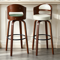 Chaise de bar pivotante en bois, style nordique, en cuir, haute, dorée, moderne, de luxe, pour cuisine, tabourets de bar, meubles de bar pour table de bar