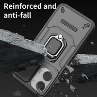 Étui de téléphone de luxe antichoc avec protection magnétique renforcée, anneau métallique durable à 360° et cache-caméra pour Redmi Turbo 5 Max
