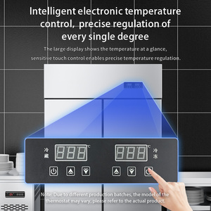Réfrigérateur encastrable en acier inoxydable, plage de température de 1 à 10°C, contrôle numérique et dégivrage automatique pour le stockage des aliments BC-1320FL Doubl - Product Image 2