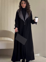 Premium traditionnel islamique prière vêtements ethniques arabe col cranté noir Abaya Robe dubaï musulman Ramadan Robe