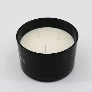 Bougie à la cire de soja parfumé en verre noir, vente en gros, 10 pièces, pour décoration de maison - Product Image 1