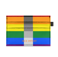 Heteroflexibler Regenbogen-Slim-Kartenhalter mit doppelseitigem Druck, tragbarer Kreditkartenhalter aus PU-Leder für Männer und Frauen