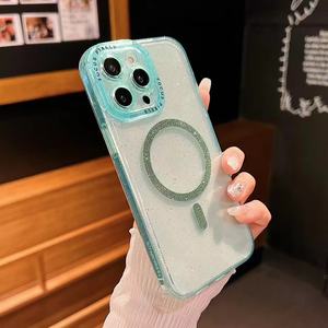 Protecteur d'objectif sacs et étuis pour téléphone portable pour <span class=keywords><strong>iPhone</strong></span> 15 14 13 12 11 pro max XS <span class=keywords><strong>MA</strong></span> XR étui de téléphone bling avec magnétique - Product Image 2