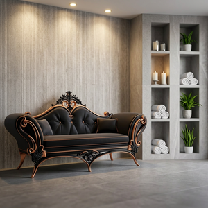 Sofá de Tres Plazas para Sala de Estar, Hecho de Madera de Teca Sólida, Solución de Asientos Cómoda y Duradera - Product Image 2