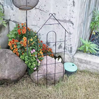 Treillis de jardin en fer en forme de maison, résistant à la rouille, support extérieur pour plantes grimpantes, fleurs, roses, concombres, décoration de jardin