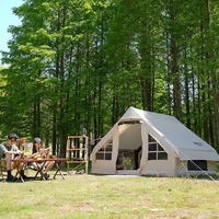 Tente Gonflable de Luxe Primaire Quatre Saisons en PVC à Colonnes d'Air, Simple Couche, Une Chambre, Ouverture Rapide Automatique, Portable pour l'Extérieur