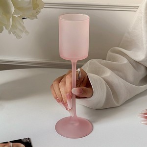 Verre à champagne rose givré de style français, design élégant, verre à cocktail créatif - Product Image 4