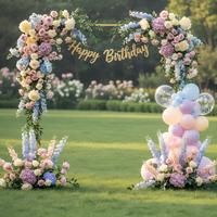 Support de toile de fond carré, Arche de mariage dorée en métal robuste, support de cadre d'arche à ballons pour la décoration de mariages, fêtes, anniversaires