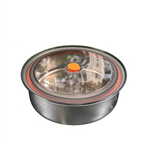 Boîte à bento ronde en titane pur à 99,7 %, sans BPA, de qualité alimentaire, avec couvercle sous vide, étanche, hermétique, portable, pour le camping en plein air