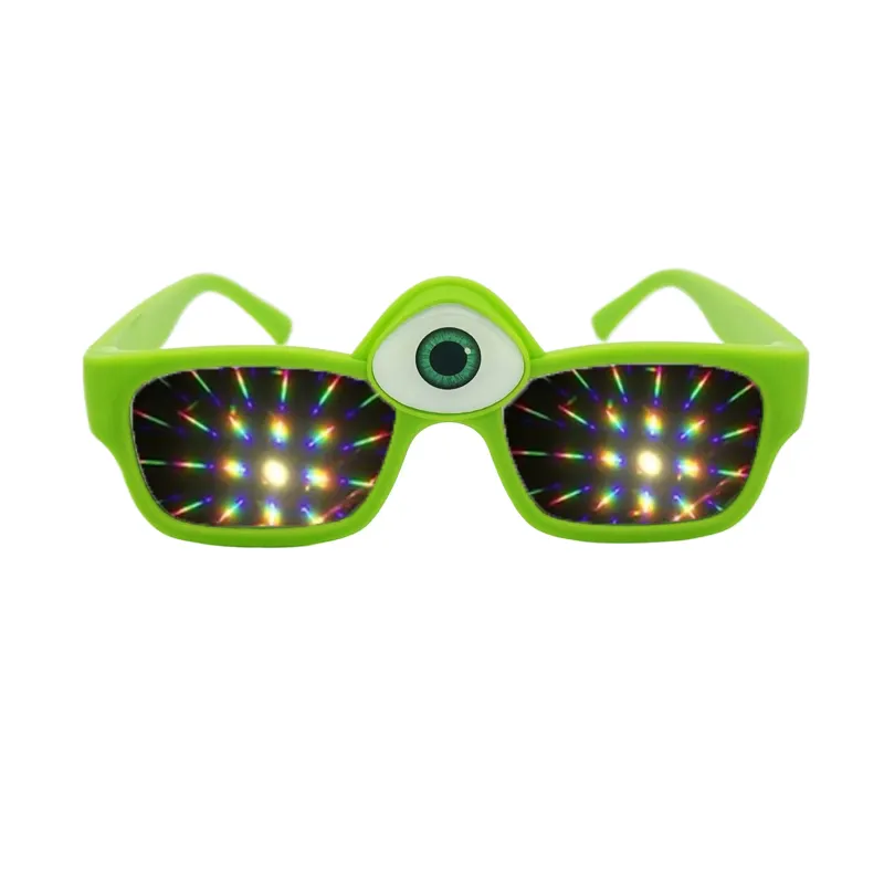 Cadeau promotionnel Diffraction Plastique 3D Feux D'artifice Lunettes pour festival fête Cyclope lunettes