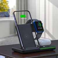 Nouvelle Arrivée Station de Recharge Sans Fil Rapide pour Téléphone Portable et Montre, Chargeur Sans Fil 3-en-1 pour Téléphone Mobile TYPE-C Z29