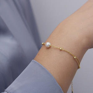 Bracelet en perles Zhuji Danshui pour femmes, 7-8 mm, forte luminosité, presque sans défaut, argent S925, double rangée, colliers superposés tendance - Product Image 4