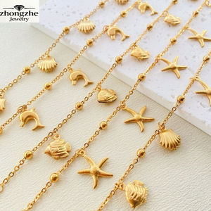 Zhongzhe - Tobilleras de Estilo Bohemio para Playa, de Acero Inoxidable, Chapadas en Oro de 18 Quilates, Diseño Impermeable, Joyería para Pies - Product Image 1