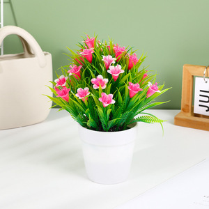 Plantes de lys artificielles en pot Qi Xing 17x23 cm, verdure en plastique pour la décoration de la maison - Product Image 3
