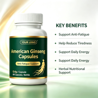 Capsules de Ginseng Américain OEM – Complément Herbal Premium pour le Soutien Immunitaire, l'Énergie, la Réduction du Stress et la Santé Quotidienne pour Hommes et Femmes
