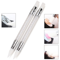 Stylo de Nail Art en Silicone à Double Tête 5 Couleurs pour Sculpture Liquide, Poudre Pailletée et Pointillage DIY