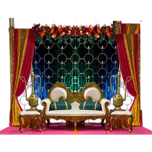 Bougie murale de scène de mariage Mehndi Sangeet avec cadre en métal Design léger pour événements de mariage asiatique - Product Image 1