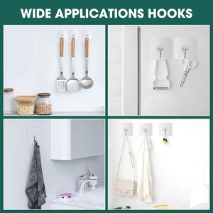 Wholesale Transparent Wall <b>Hook</b> Strong Seamless Adhesive <b>Hook</b> Household Holder Hot Sale - Product Image 3