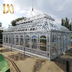 Gazebo Hiasan Seni Ideal Luar Ruangan Kebun Tertutup Anti Air Pergola Kaca untuk Dijual