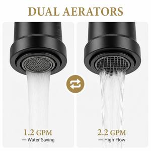 <span class=keywords><strong>Grifo</strong></span> mezclador de lavabo de 3 orificios con giro de 360 grados, desagüe emergente y conexión rápida en Y para baño de villa, uso OEM - Product Image 2
