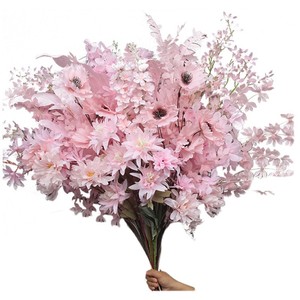 Fleurs artificielles en soie rose pour décoration de cérémonie de mariage, fausses hortensias, dendrobiums, roses, lys, <span class=keywords><strong>palette</strong></span> de rose douce - Product Image 5