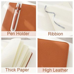 Wholesale High Quality School Premium A5 Custom <b>Journal</b> Pu Leather 100 Sheets Gift for Student - Product Image 4