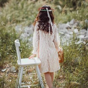 Ropa para Niños, Compras en Línea, Elegantes Vestidos de Encaje Color Marfil para Niñas, Vestidos de Sirena para Bodas de Otoño - Product Image 4