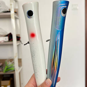 <span class=keywords><strong>Leurre</strong></span> en bois fait à la main Topwater GT appât Woodend Popper pour la pêche à la traîne en eau salée attire le sandre brochet dorade appât de pêche au gros gibier - Product Image 4