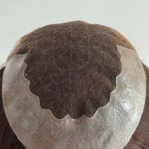 Postizo de Cabello con Encaje Francés Baisite, Frente Decolorado y Base de PU para <span class=keywords><strong>Mujer</strong></span>, Venta al por Mayor, Cabello Q6 # 3 - Product Image 5