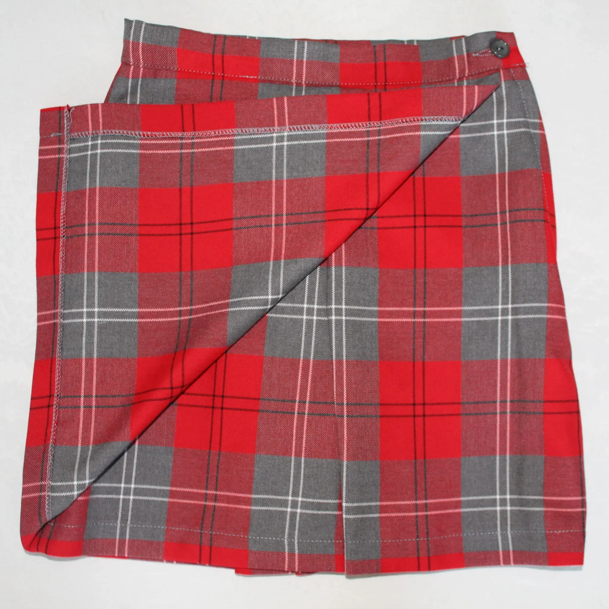 Новые модные стильные брюки-кюлоты с регулируемой талией Короткие клетчатые детские юбки в красную и серую школьную клетку