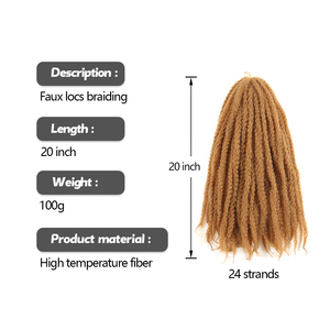 Bán buôn 20 inch afro kinky xoăn Crochet tóc bím tóc dài <span class=keywords><strong>Fluff</strong></span> mùa xuân tổng hợp Twist Marley phần mở rộng tóc - Product Image 3