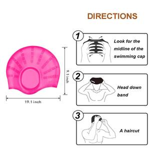 Bonnet de bain en silicone, couleur unie, protection des oreilles, grande taille, unisexe, pour adultes et enfants, sports nautiques - Product Image 4