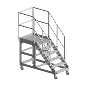 Plateforme de travail portable en aluminium avec escalier industriel et garde-corps de sécurité pour la vente en gros - Product Image 3