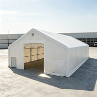 Abri de stockage industriel à double treillis de grande portée 40x63 pieds, structure galvanisée, couverture en maille PE/PVC pour stockage extérieur