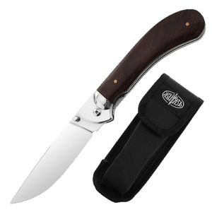 रूसी शैली के आउटडोर तह चाकू स्व-रक्षा तेज जेब चाकू बाहरी उत्तरजीविता चाकू सादे ब्लेड ठोस लकड़ी हैंडल - Product Image 5