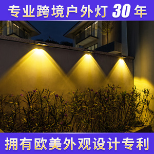 Projecteurs muraux LED solaires extérieurs étanches en aluminium pour éclairage paysager de jardin, indice de rendu des couleurs 80 Ra, durée de vie de 50 000 heures - Product Image 4